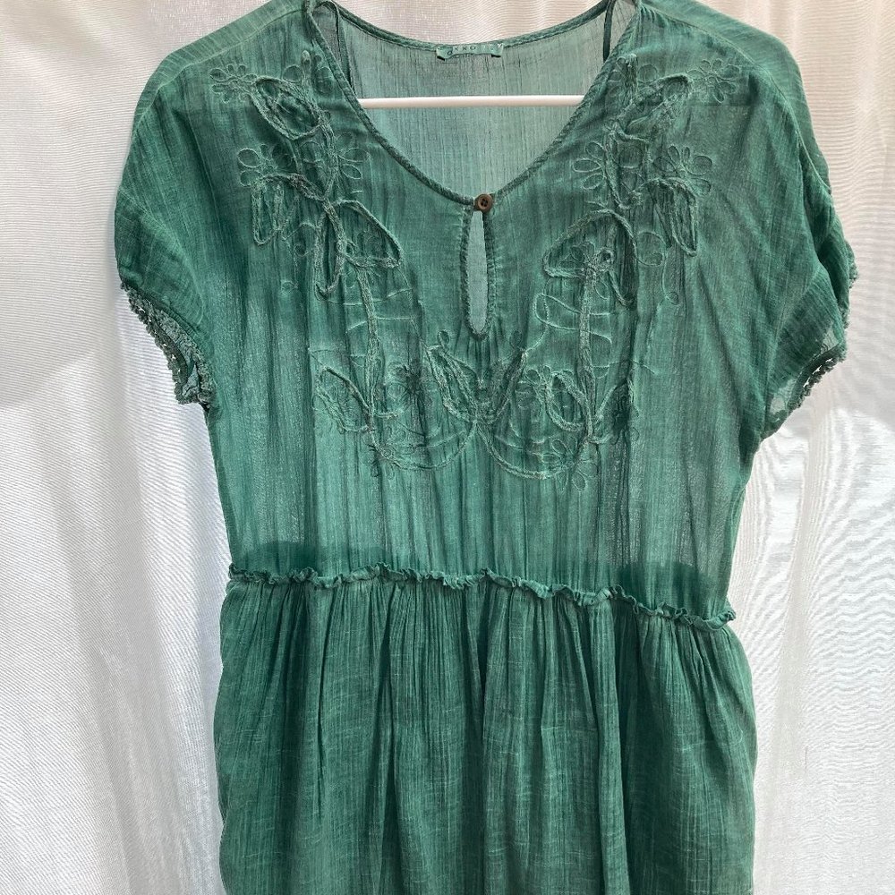 Embroidered Green Summer Dress